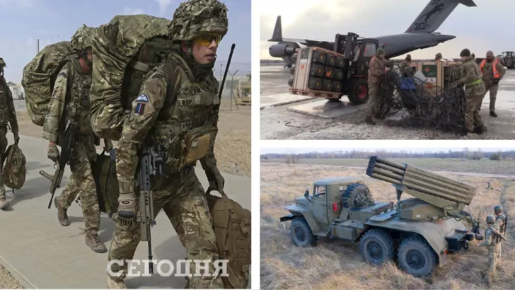 Британия отправила Украине военных и 2000 единиц вооружения. Фото: коллаж "Сегодня"