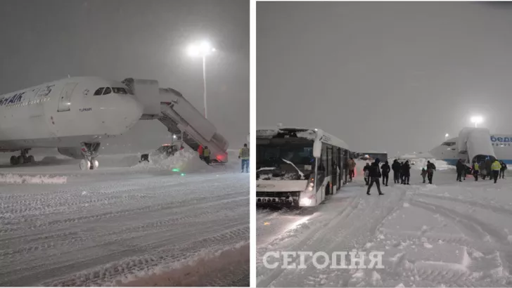 Снігопад паралізував роботу аеропорту в Стамбулі.