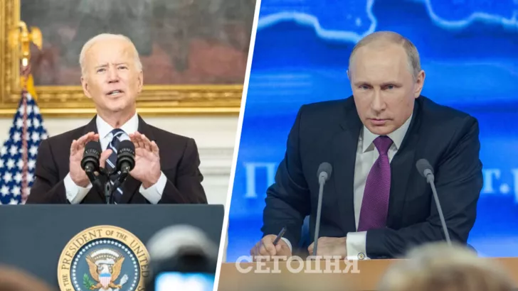 Президент США Джо Байден (слева) и президент России Владимир Путин (справа).