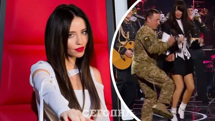 DOROFEEVA устроила танцы с военным оркестром на сцене "Голосу країни"