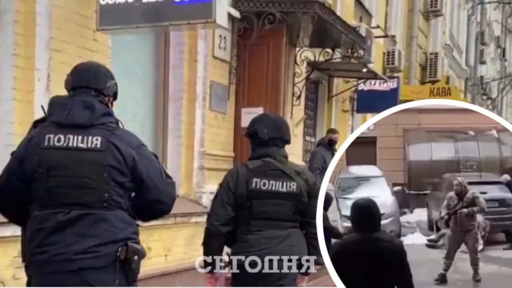 У столиці на Володимирській поліція через стрілянину. Фото: колаж "Сьогодні"