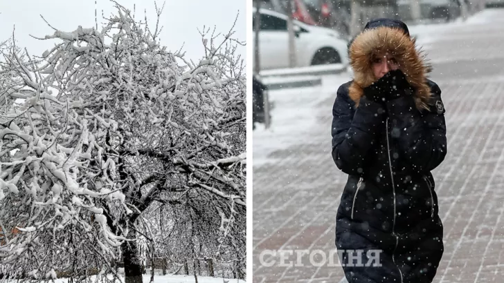 В Україні йтиме сніг. Фото: колаж: "Сьогодні"