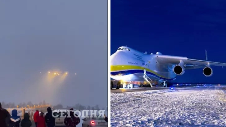 Самолет совершал посадку во время снегопада. Коллаж "Сегодня"