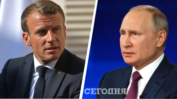 Эммануэль Макрон (слева) и Владимир Путин (справа). Фото: коллаж "Сегодня"