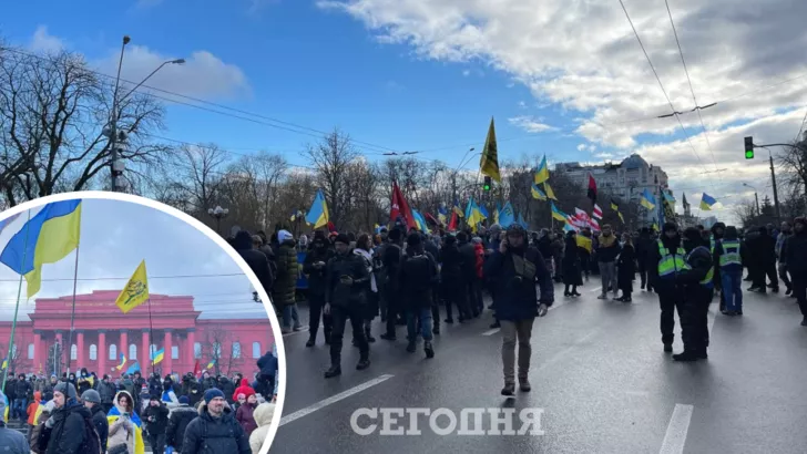 В Киеве из-за марша перекрыли движение