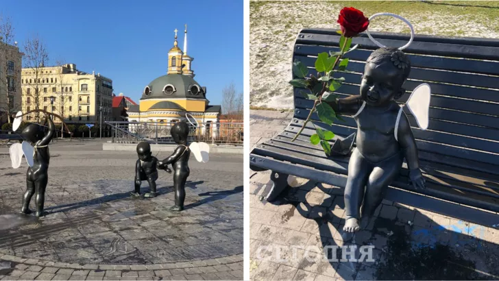 Скульптуры находятся на Почтовой площади / Коллаж "Сегодня"