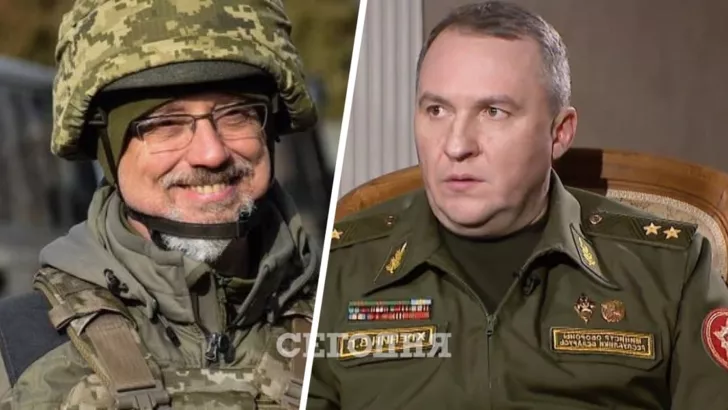 Міністр оборони України Олексій Резніков (ліворуч) та міністр оборони Республіки Білорусь Віктор Хренін (праворуч).