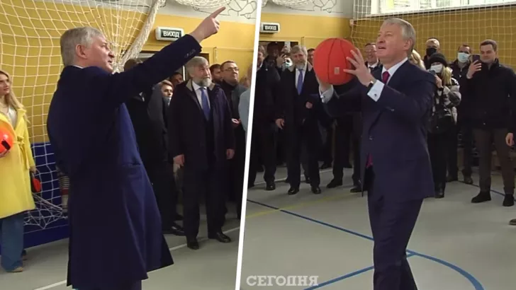 Ринат Ахметов с баскетбольным мячом - на "ты"