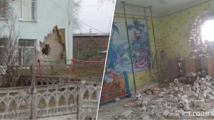 На Донбасі обстріляли дитячий садок. Фото: колаж "Сьогодні"