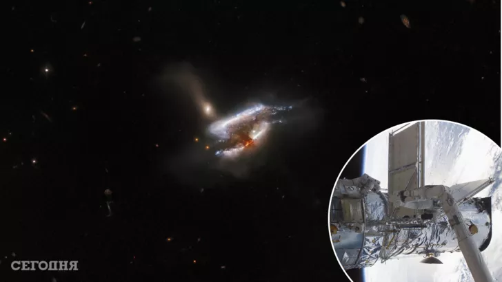 Три галактики слились в космическом танце