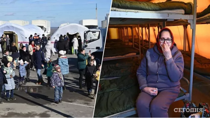 Жителей Донбасса эвакуировали в РФ. Фото: коллаж "Сегодня"