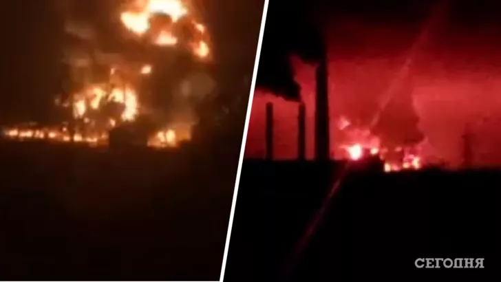 В Харькове горели остатки нефтепродуктов в пределах обрушения резервуара. Коллаж "Сегодня"
