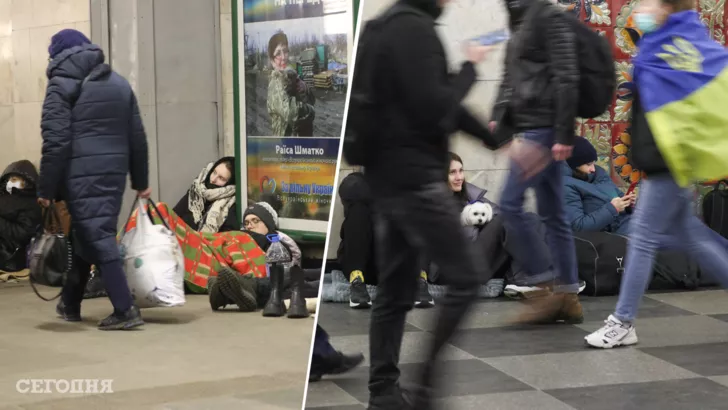 Жителі Києва рятуються від обстрілу у метро. Фото Reuters