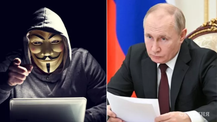 Anonymous записали відео-звернення до Володимира Путіна / Колаж "Сьогодні"