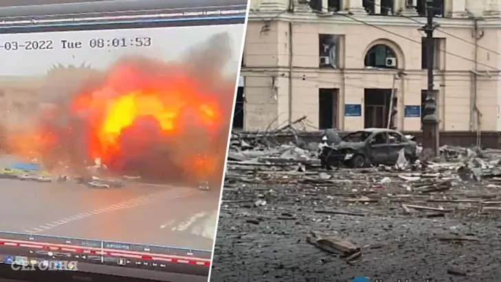 Взрыв в центре Харькова. Скриншот с видео