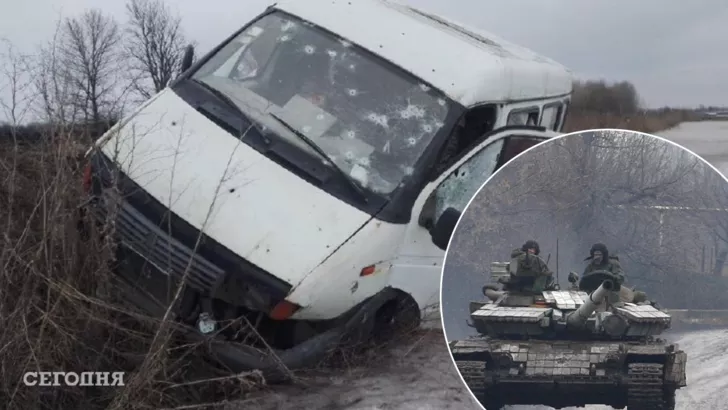 Війська РФ розстріляли авто цивільних.