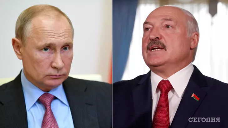 Из-за Путина РФ теперь нигде не нужна, а Лукашенко ведет Беларусь по следам российского президента/Фото: коллаж: "Сегодня"