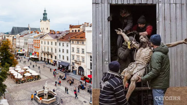 У Львові вирішили сховати цінне розп'яття/Фото: Андре Луїс Алвес, колаж: "Сьогодні"