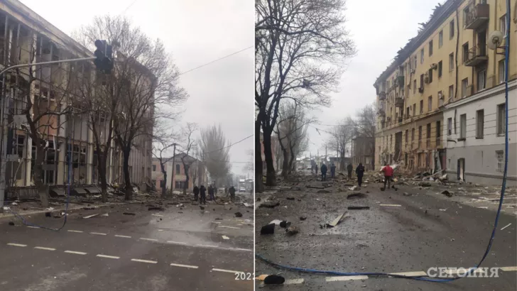 Бомби впали біля будівлі Червоного Хреста / Колаж "Сьогодні"