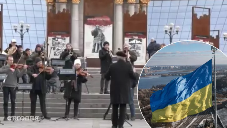 Симфонический оркестр на Майдане. Фото: коллаж "Сегодня"
