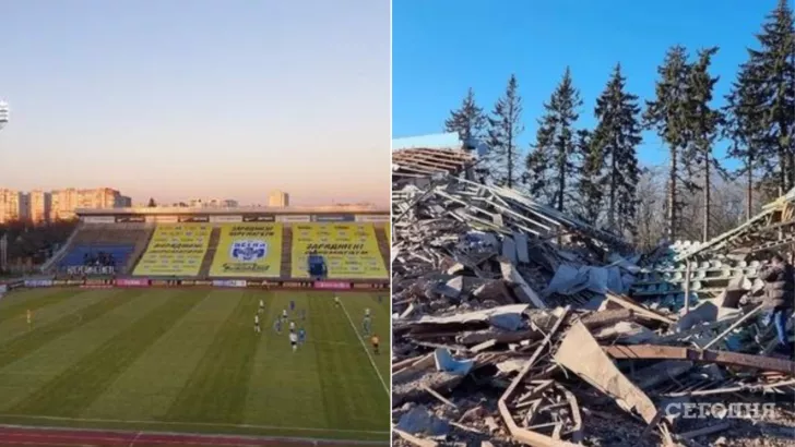 Російські нацисти повністю зруйнували стадіон чернігівської Десни