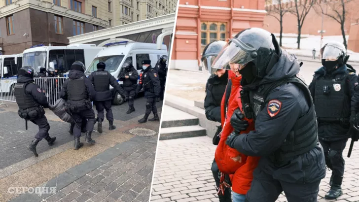 В РФ протестующих против войны задерживает полиция
