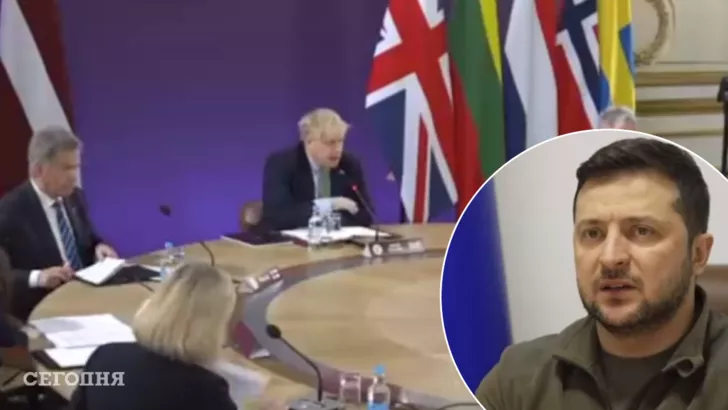 Зеленський виступив по відеозв'язку на зустрічі керівників Joint Expeditionary Force у Лондоні. Фото: колаж "Сьогодні"