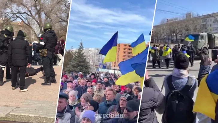 Украинцы протестуют против оккупантов