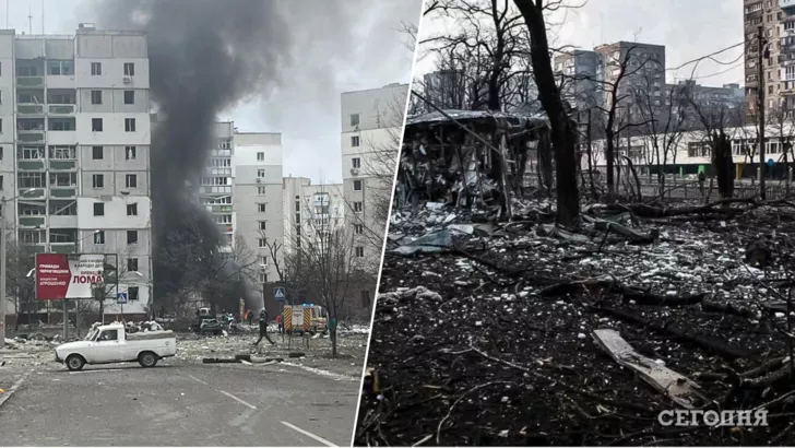 Російські окупанти бомбардують українські міста. Фото: колаж "Сьогодні"