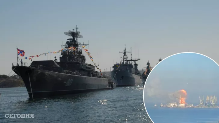 ВСУ уничтожили один и повредили 4 десантных корабля ВМФ РФ. Фото: коллаж "Сегодня"