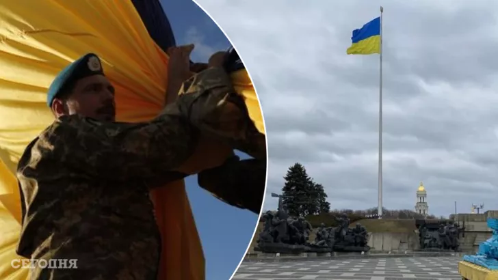 В Киеве приспустят самый большой флаг