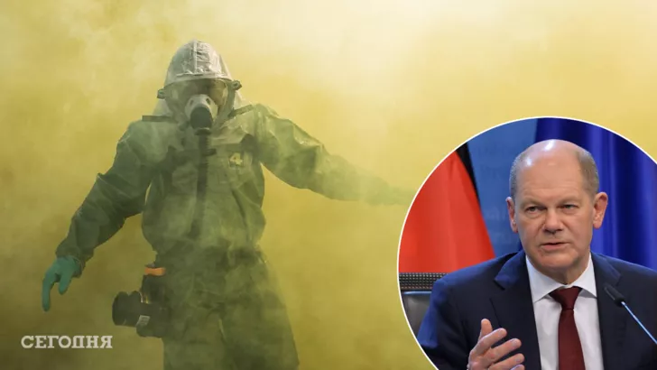 У Шольца есть план на случай применения химического оружия Россией. Фото: коллаж "Сегодня"
