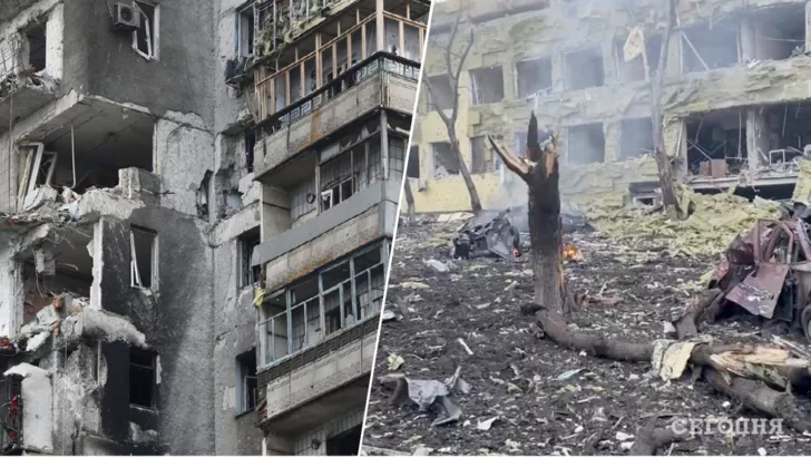 Оккупанты уничтожают Мариуполь. Фото: коллаж "Сегодня"