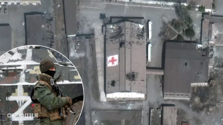 Зруйнований склад Червоного Хреста у Маріуполі. Фото: колаж "Сьогодні"