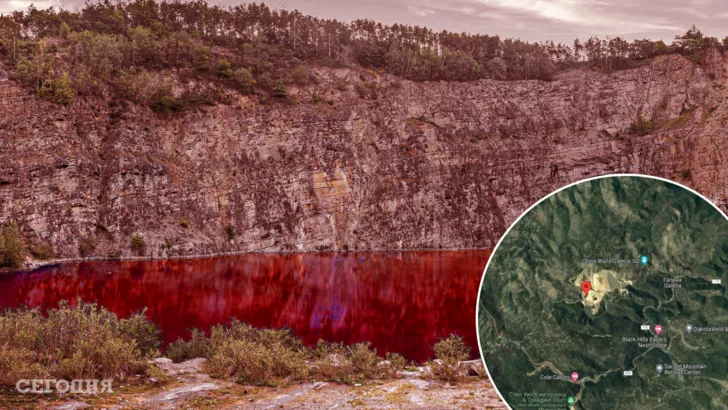 Кровавый цвет озеро могло получить в результате деятельности человека