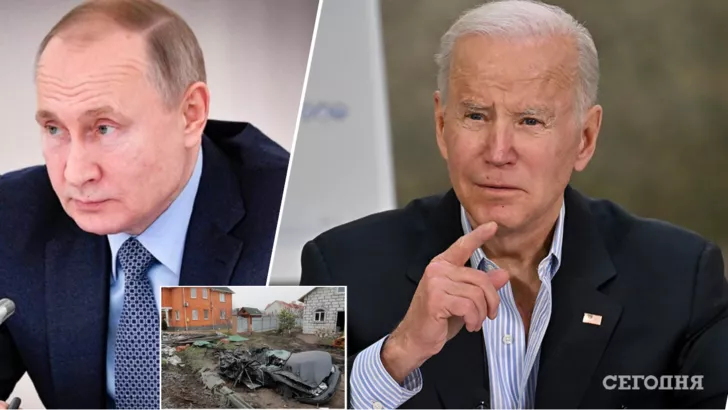 Джо Байден назвал Владимира Путина варваром после того, что произошло в Буче. Фото: коллаж "Сегодня"