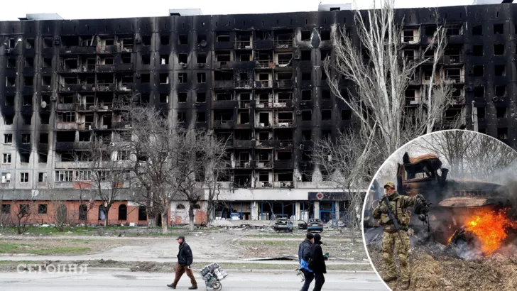 Россия продолжает беспощадно уничтожать Мариуполь / Фото Reuters / Коллаж "Сегодня"