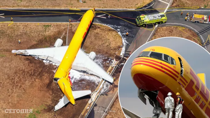 Самолет раскололся надвое во время аварийной посадки