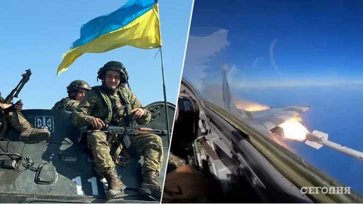 Украинские военные уничтожают вражеские воздушные цели. Коллаж "Сегодня"