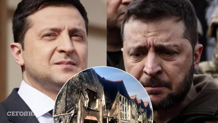 На разрушения под Киевом и жертвы оккупантов тяжело смотреть не только президенту / Коллаж "Сегодня"