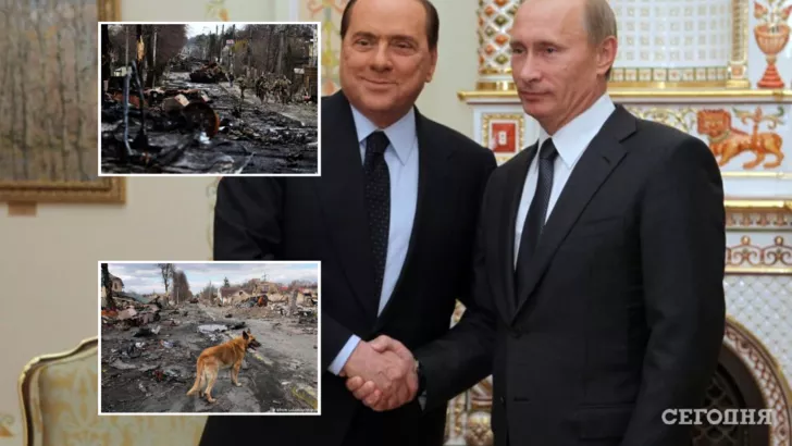 Сильвио Берлускони заявил, что разочарован в Путине, которого раньше считал своим другом. Коллаж "Сегодня"