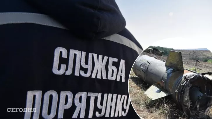 Рятувальники ліквідували рештки російської ракети. Фото: колаж "Сьогодні"
