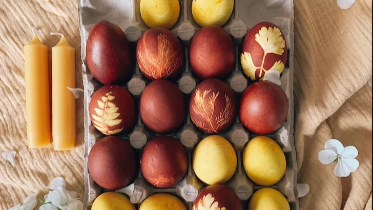 Як пофарбувати яйця цибулевим лушпинням