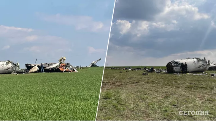 У Запорізькій області впав літак. Фото: колаж "Сьогодні"