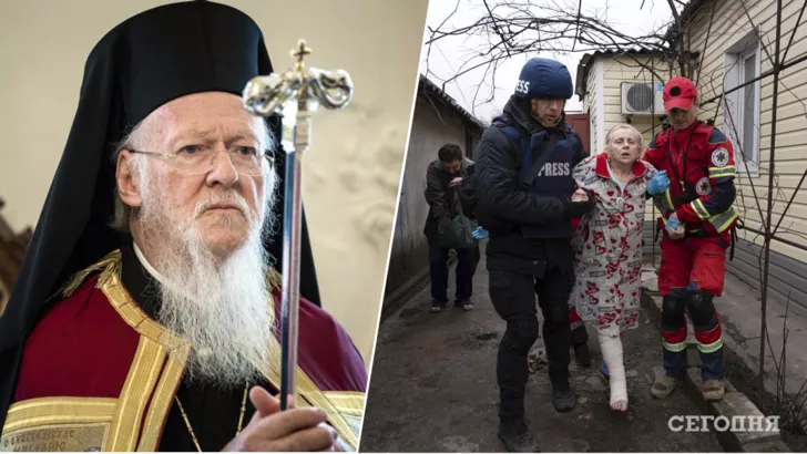 Вселенский патриарх призвал эвакуировать людей из украинских городов. Фото: коллаж "Сегодня"