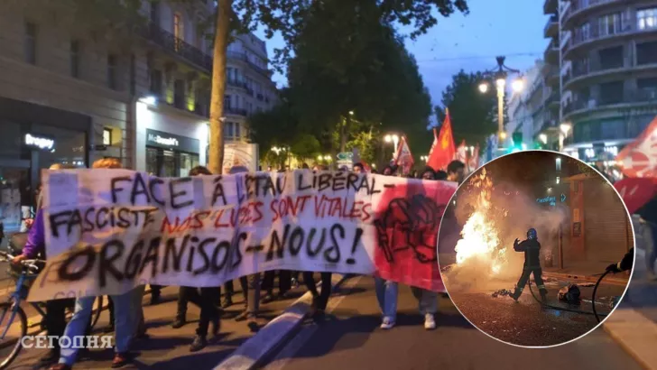 Во Франции начались протесты. Фото: коллаж "Сегодня"