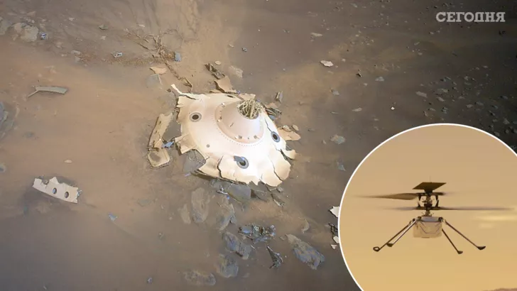Марсианский вертолет обнаружил обломки космического корабля