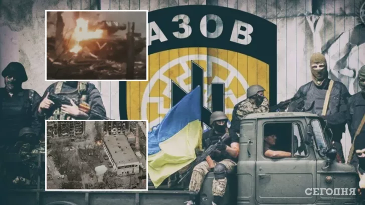 Полк "Азов" уничтожает оккупантов в Мариуполе. Фото: коллаж "Сегодня"