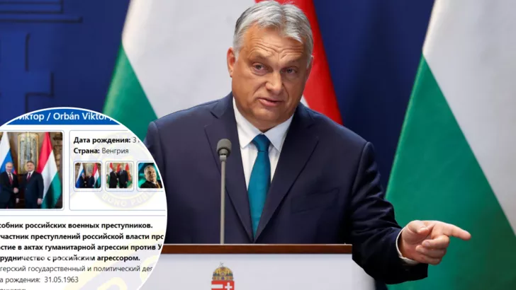 На сайті "Миротворець" зазначається, що Віктор Орбан брав участь в актах гуманітарної агресії проти України.
