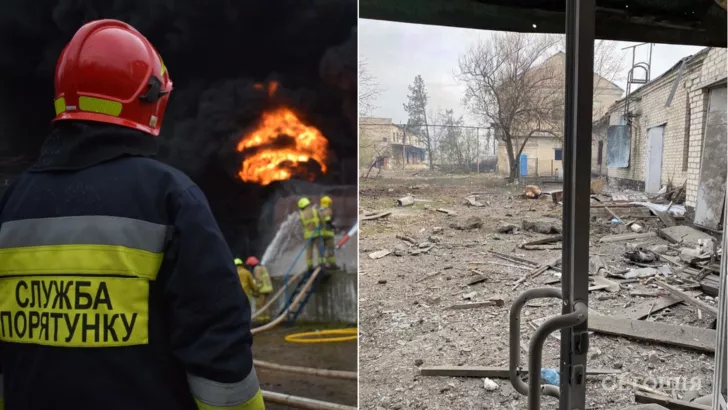 Спасатели потушили пожар, который возник из-за обстрелов в Луганской области. Фото: коллаж "Сегодня"